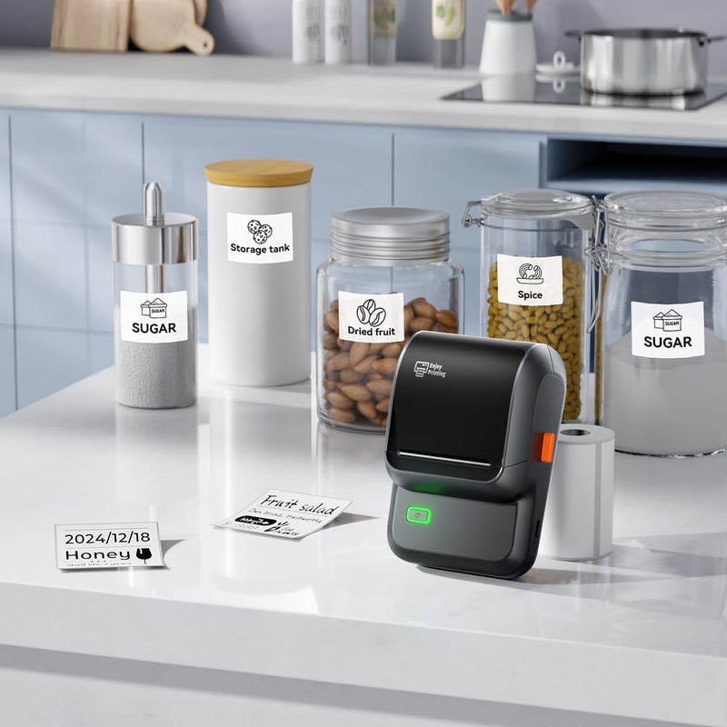 Ponek Label Maker Machine with Tape, M100 Address Barcode Label Printer, Versatile App 4000 Icons and 300 Fonts, Industrial Label Makers for Small Business, Office, Home, School, Black - Image 2